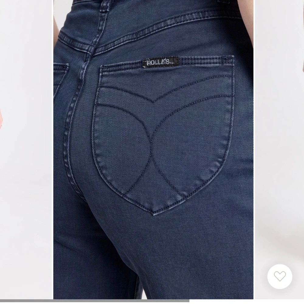 Rolla’s Sailor High Rise Wide Leg Ankle Length Jeans W/Patch Front Pockets, 31 - Picture 9 of 14